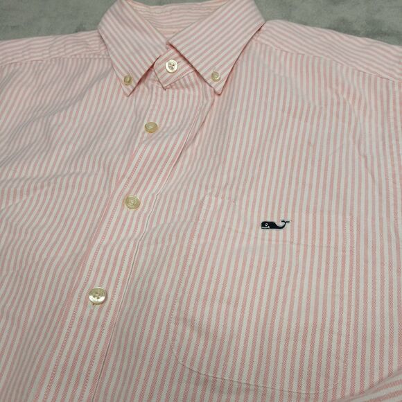 Vineyard Vines Mens M Tucker Shirt Slim Fit Button Down Striped Pink Preppy Y2k - Picture 2 of 8